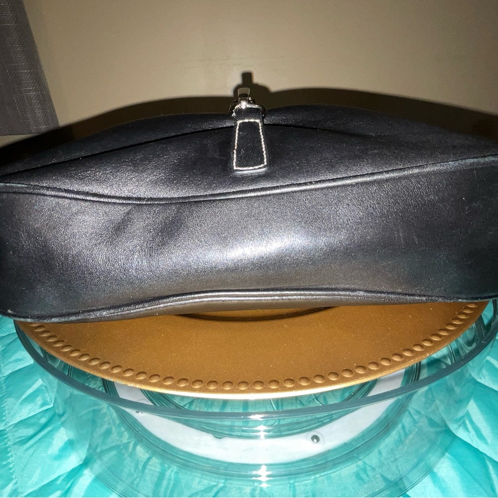 Coach Hampton Clip Hobo 7751 Black Leather Y2K 2002 Contrast Stitch Vintage - Picture 6 of 13